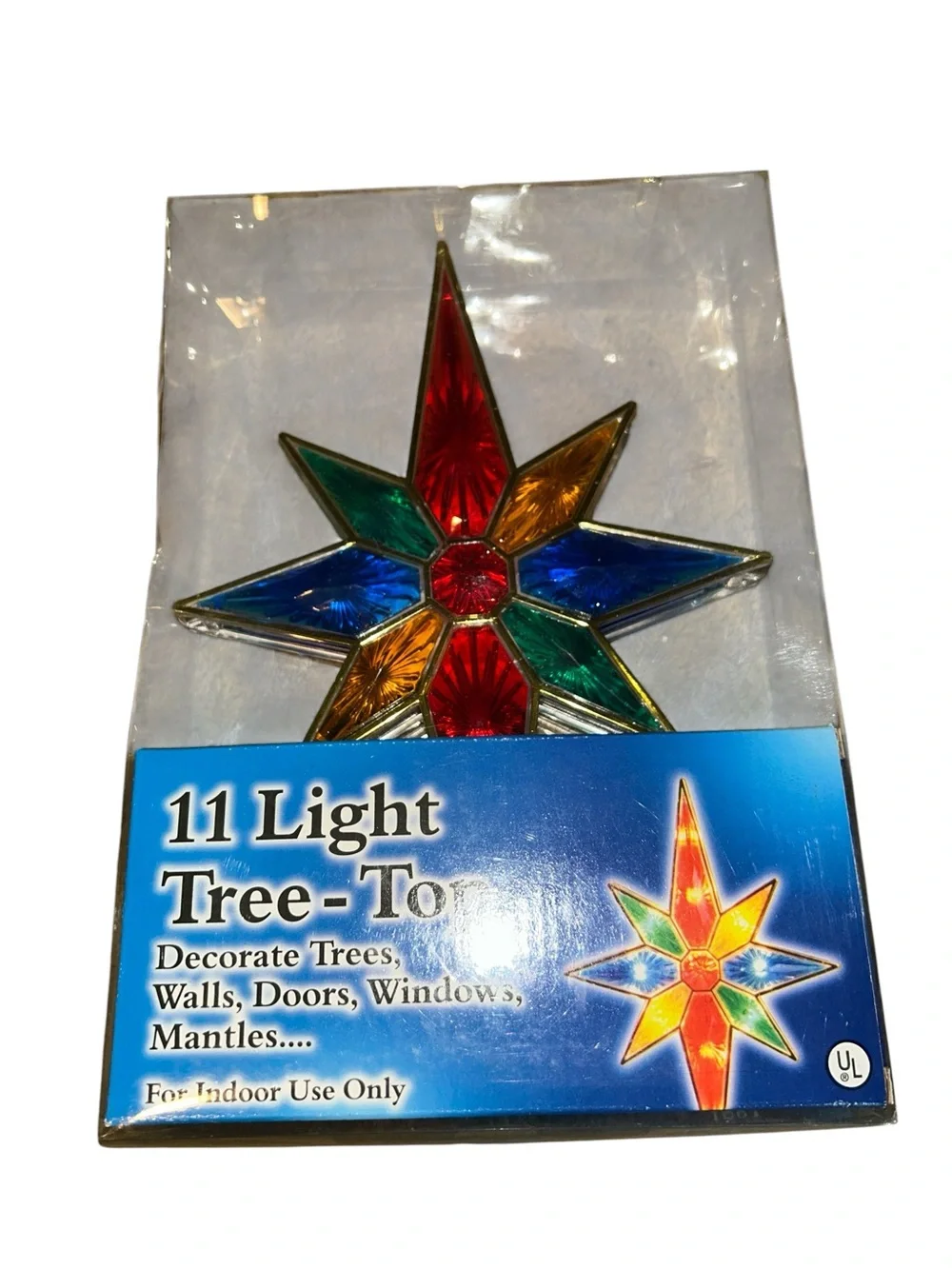 11 light star tree topper double sides with lights